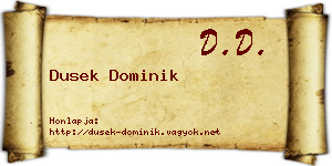 Dusek Dominik névjegykártya